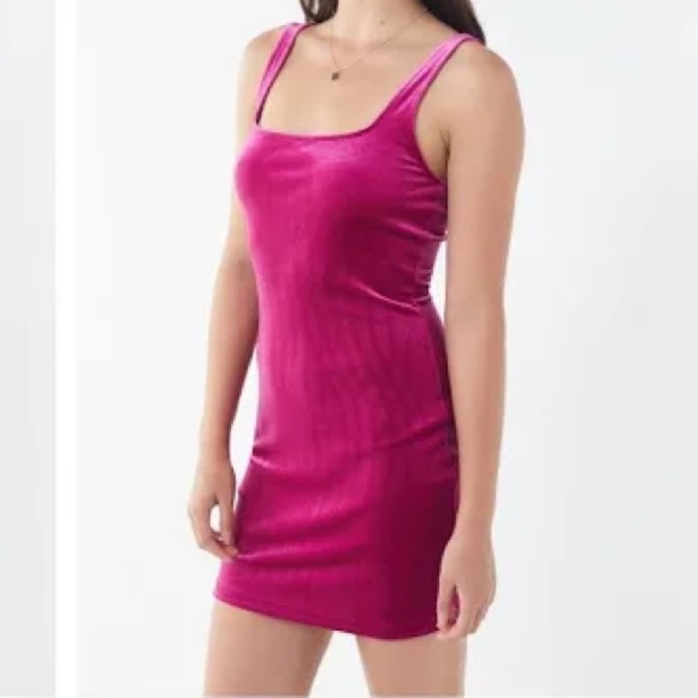 NWT Urban Outfitters pink velvet slip dress. Size Medium.